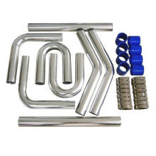 Factory Universal Intercooler Pipe Polishing Aluminum Piping Clamps+Silicone Connectors